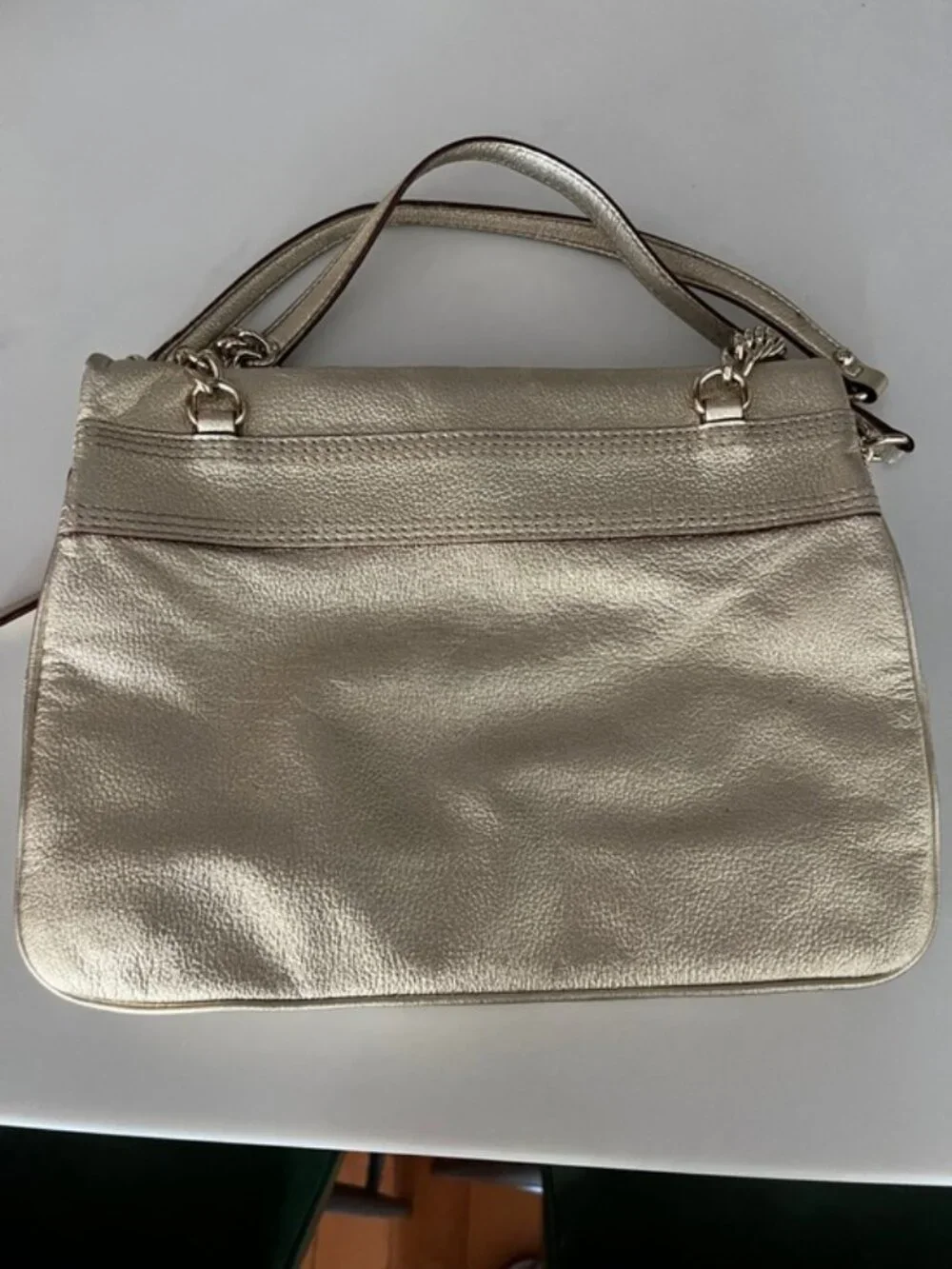 Kate Spade New York Metallic Gold Leather Bow Satchel Shoulder Bag